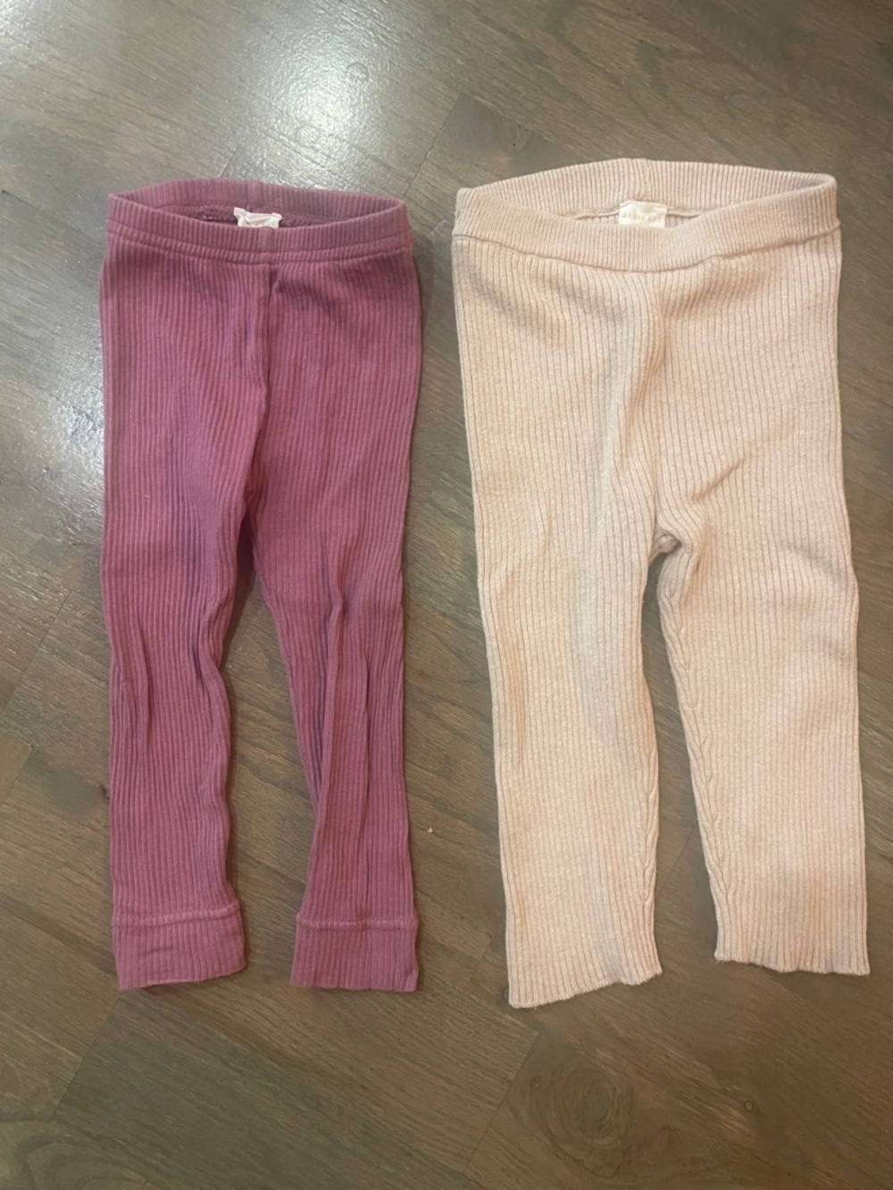 Jamie Kay Ribbed Leggings in Mauve and Beige